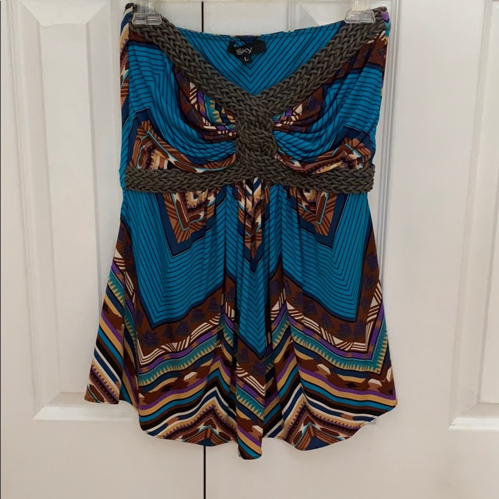 Sky strapless top in size large